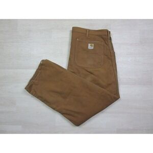 Vintage 1970s Union Made Carhartt Workwear Pants 42.5x30 Quilt Lined Duck Canvas